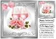 Pretty Pink Roses & Champagne For That Special Day 8x8 Card