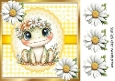 Pretty White Daisies With Cute Frog 8X8 (TWO)