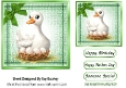Cute Little Duck 7x7 Green Denim Topper With Bow (TWO)