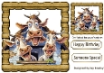 Funny Face Cows In Wooden 8x8 Frame (TWO)