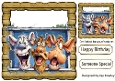 Funny Face Cows In Wooden 8x8 Frame (FOUR)
