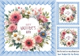 Pretty Flowers & A Heart, In Blue Frill 8x8 Frame