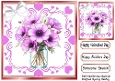 Pretty 8x8  Heart Frame, Lilac Flowers In A Vase With Bow