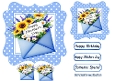 Pretty Blue/Yellow Flowers & Polkadot 7x7 Mothers day