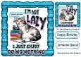 Lazy Cat With Cheeky Humour 8X8