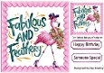 Fabulous Feathered Pink Flamingo 8x8