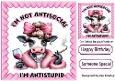 Cow With Attitude & Pink Fur 8x8