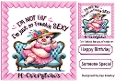 Lazy Pig Lounging In Pink With Attitude 8x8