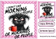 Dont Do Mornings Attitude Dog 8X8 Pink