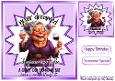 Crazy Gran With Attitude, 8x8 Purple Funky Frame