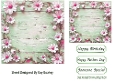 Pretty Flowers With Wood Pink 7X7 Card Front