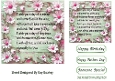 Pretty Flowers With Wood Pink 7X7 Card Front/Insert