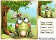 Cute Frog With Flowers In The Woods 8x8 (TWO)