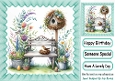 Pretty Garden Bench With Flowers 8x8