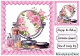 Pink Girlie Things, Makeup & Mirror 8x8 In Pink Frill Frame