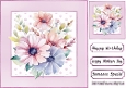 Pretty Watercolour Flowers In Pink 8x8 Frame (TWO)