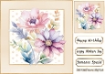 Pretty Watercolour Flowers In Peach 8x8 Frame (FOUR)
