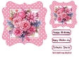 Pretty Pink Flowers/Roses In Pink 7x7 Polkadot Frame (THREE)