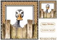 Funny Duck Peeking Over Fence 8x8 (SEVEN)