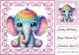 Pretty Crochet Elephant In Pink Swirl 8x8 Frame