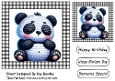 Cute Crochet Panda 7x7 Black/White Gingham Frame