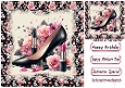 Pretty Ladies Accessories Pink/Black Rose 8x8 Frame