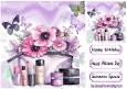 Pretty Purple Butterflies & Makeup 8x8 (TWO)