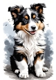 Lovely Black/White Border Collie Puppy A4