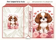 Lovely Little Cavalier Puppy Hearts & Roses Folded Book