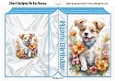 Lovely Little Puppy With Coloured Flowers Folded Book