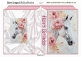 Beautiful White Horse With Roses Pink Folded Book (ONE)