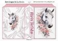 Beautiful White Horse With Roses Pink Folded Book (THREE)