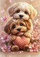 Cute Puppy Love Cuddles A4