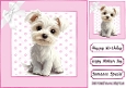 Cute White Westie Puppy With Pink Polkadot & Bow 8x8