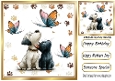 Cute Puppy & Kitten With Butterflies 8x8