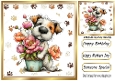 Cute Puppy JUST FOR YOU! With Flowers 8x8
