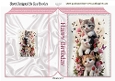Playful Little Kittens With Flowers Folded Book Pink (TWO)