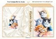 Playful Little Kittens Folded Book Gold (THREE)