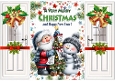 Christmas Gatefold With A Jolly Santa And A Snowman (THREE)