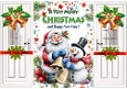 Christmas Gatefold With A Jolly Santa And A Snowman (FOUR)