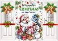 Christmas Gatefold With A Jolly Santa And A Snowman (FIVE)