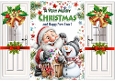 Christmas Gatefold With A Jolly Santa And A Snowman (SIX)