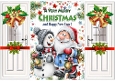 Christmas Gatefold With A Jolly Santa And A Snowman (SEVEN)