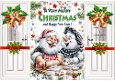 Christmas Gatefold With A Jolly Santa And A Snowman (EIGHT)