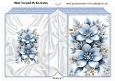 Pretty Blue, Silver, Gold, Flowers Folded Book