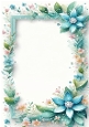Pretty Turq Flowers A4 Frame
