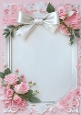 Pretty Pink Roses With A White Bow A4