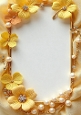 Pretty Lemon Flowers With Pearls A4 Frame