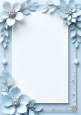 Pretty Pale Blue Flowers A4 Frame