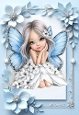 Pretty Blue Fairy With Wings Blue Flowers A4 Frame